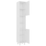 vidaXL Ensemble de meubles de salle de bain 4Pièces Blanc Bois ingénierie