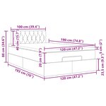 vidaXL Lit ottoman avec matelas et LED gris foncé 120x190 cm tissu