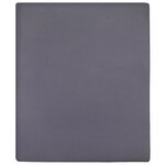 vidaXL Draps-housses Jersey 2 Pièces Anthracite 160x200 cm Coton