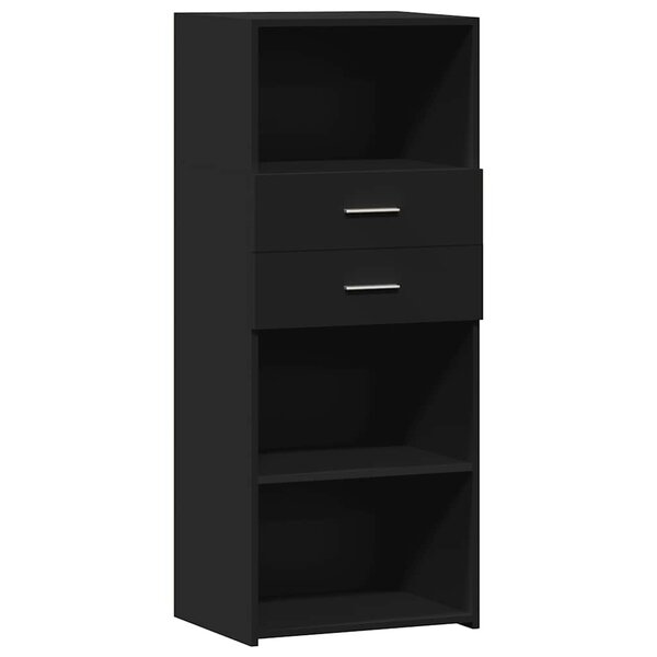 vidaXL Buffet haut noir 50x42 5x124 cm bois d'ingénierie