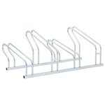 vidaXL Support de vélo au sol autoportant pour 4 vélos acier galvanisé