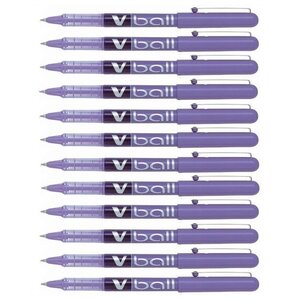 Stylo roller V Ball VB5 Encre liquide Pointe métal Fine Violet x 12 PILOT