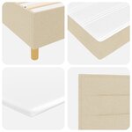 vidaXL Lit à ressort crème 90x200 cm en tissu