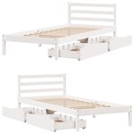 vidaXL Cadre de lit sans matelas blanc 100x200 cm bois de pin massif
