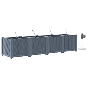 vidaXL Jardinières de jardin 1 pc Gris clair 160 x 40 x 37.5 cm