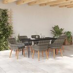 vidaXL Ensemble de salle à manger pour jardin 7 Pièces Gris polyrotin