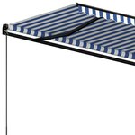 vidaXL Auvent manuel rétractable 450x350 cm Bleu et blanc