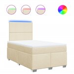 vidaXL Sommier à lattes de lit avec matelas Crème 120x200 cm Tissu