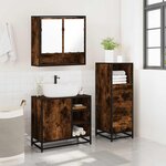 vidaXL Ensemble de meubles de salle de bain 3 Pièces Chêne fumé