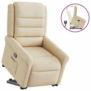 vidaXL Fauteuil inclinable Crème Tissu