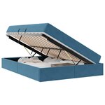 vidaXL Lit avec rangement et matelas Bleu foncé 140 x 200 cm Velours