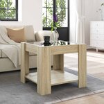 vidaXL Table basse avec LED chêne sonoma 53x53x45 cm bois d'ingénierie