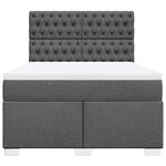 vidaXL Sommier à lattes de lit avec matelas Gris foncé 140x200cm Tissu