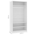 vidaXL Garde-robe Blanc 100 x 50 x 200 cm Bois d'ingénierie