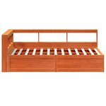vidaXL Lit bibliothèque sans matelas cire marron 140x190 cm pin massif