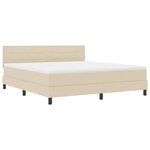 vidaXL Lit à ressorts avec matelas avec LED Crème 180 x 200 cm tissu