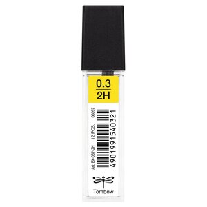 Etui de 12 Mines pour porte-mine pointe calibrée 0 3 mm dureté 2H TOMBOW