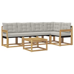 vidaXL Ensemble de canapés d'extérieur 6 pc Blanc et gris clair