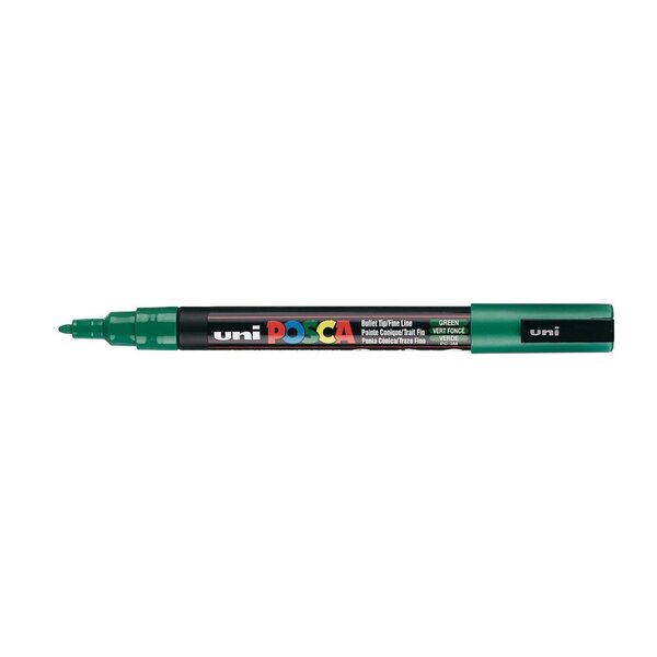Marqueur pointe conique fine pc3m 0 9 - 1 3mm vert foncé x 12 POSCA
