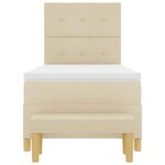 vidaXL Lit à ressorts avec coussin Crème 200 x 80 cm tissu