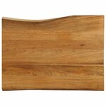 vidaXL Dessus de table 80x60x2 5 cm bord vivant bois massif manguier