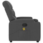 vidaXL Fauteuil inclinable de massage gris foncé tissu
