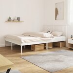 vidaXL Cadre de lit métal avec tête de lit blanc 160x200 cm