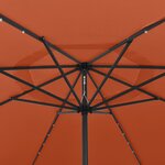 vidaXL Parasol d'extérieur avec LED et mât en métal 400 cm Terre cuite