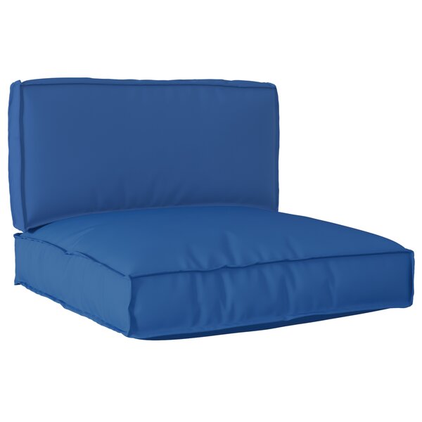 vidaXL Set de coussins de palette 2 pièces bleu royal en tissu Oxford