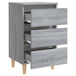 vidaXL Table de chevet avec pieds en bois Sonoma gris 40x35x69 cm