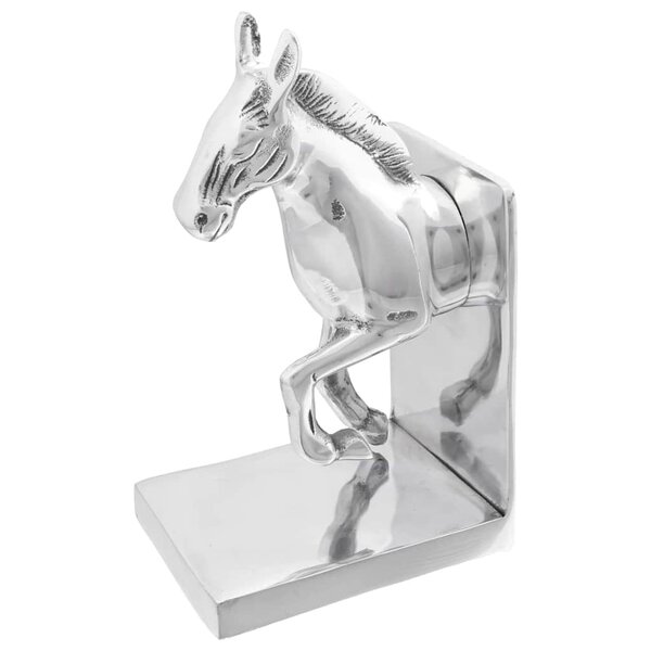 vidaXL Serre-livres 2 Pièces Argent 11 x 14 x 25 cm Aluminium