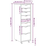 vidaXL Armoire roulante avec tiroirs MOSS blanc bois de pin solide
