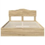 vidaXL Lit de Rangement Chêne Sonoma 140 x 200 cm Bois d'ingénierie