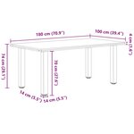 vidaXL Table à manger marron clair bois de chêne massif rectangulaire