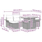 vidaXL Ensemble de canapé de jardin 7 Pièces Marron Poly rotin