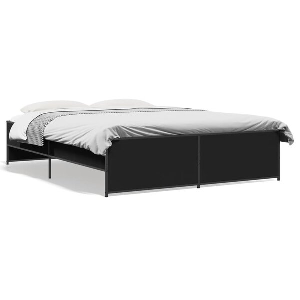 vidaXL Cadre de lit sans matelas noir 140x200 cm