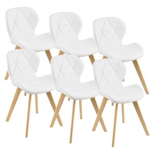 Lot de 6 chaises similicuir 81 x 57 x 49 cm blanc 03_0006790