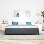 vidaXL Lit à ressorts avec matelas Gris foncé 200 x 200 cm tissu