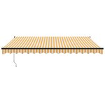 vidaXL Auvent rétractable automatique jaune et blanc 4 5x3 m