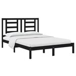 vidaXL Cadre de lit sans matelas noir 140x190 cm bois de pin massif