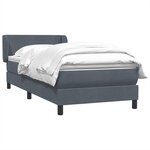 vidaXL Sommier à lattes de lit et matelas gris foncé 90x220 cm velours