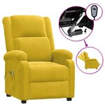vidaXL Fauteuil électrique de massage Jaune Velours