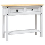 vidaXL Table console Gamme Corona Pin mexicain Blanc 90x34 5x73 cm
