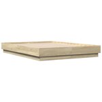 vidaXL Cadre de lit avec LED sans matelas chêne sonoma 140x190 cm