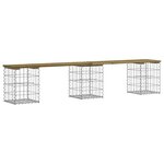 vidaXL Banc de jardin design gabion 203x31x42 cm bois de pin imprégné