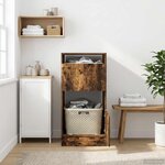 vidaXL Armoire à Laver avec stockage Chêne fumé Bois d'ingénierie
