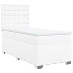vidaXL Sommier à lattes de lit avec matelas Blanc 80x200 cm Similicuir