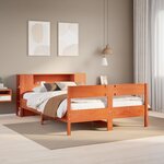 vidaXL Lit bibliothèque sans matelas cire marron 120x190cm pin massif