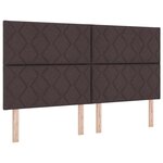 vidaXL Lit à ressort LED avec matelas Marron foncé 180 x 200 cm tissu