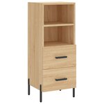 vidaXL Buffet haut Chêne sonoma 34 5x34x180 cm Bois d'ingénierie